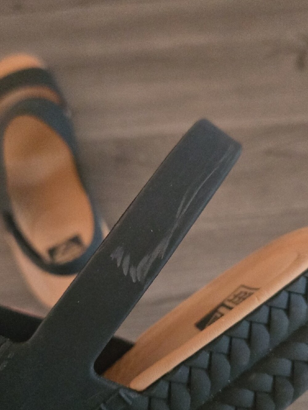 Reef Two-strap Black Sandals with Tan Footbed - Picture 11 of 12